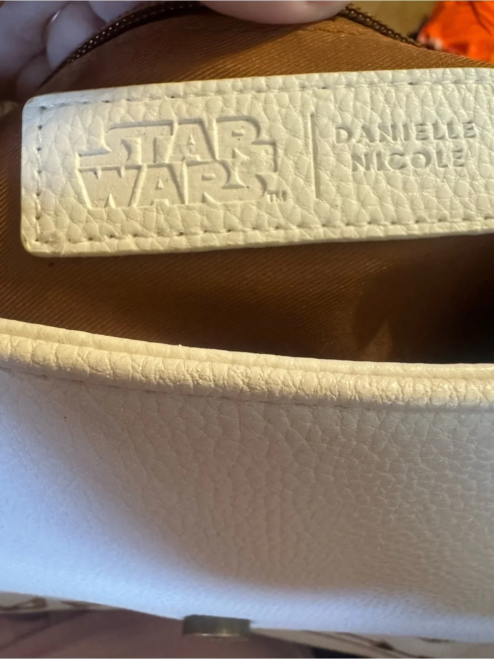 Danielle Nicole White and Brown Embossed Accent Backpack - Picture 5 of 6